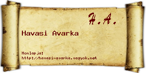 Havasi Avarka névjegykártya